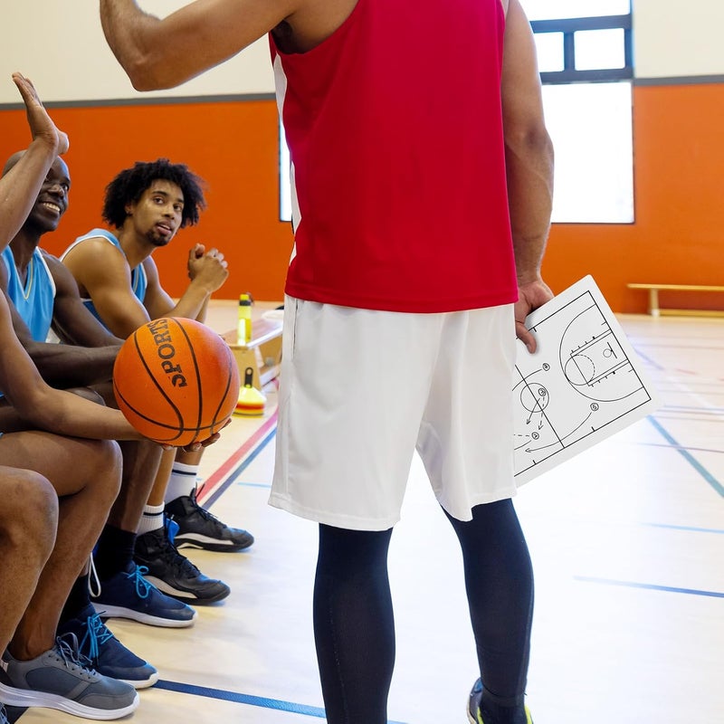 QUEENLINK Basketball Coaching Board, Double-Sided Tactical Marker Board with Full and Half Court, Dry Erase Clipboard for Basketball Coaches, Includes a Marker - Image 4